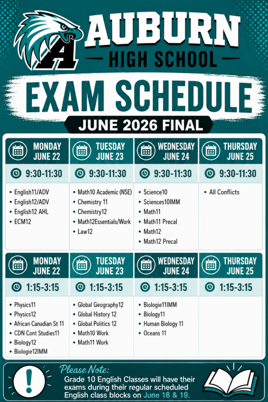 June Exam Schedule